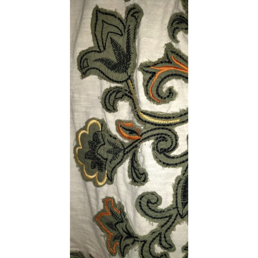 Democracy Peasant Top Sz L Boho Gypsy Off White Beige Flutter Sleeve Runs Small - Picture 9 of 16